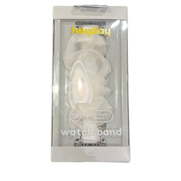 Heyday Apple Watch Band White Fabric Ruffle 42-49MM NEW - Picture 1 of 4